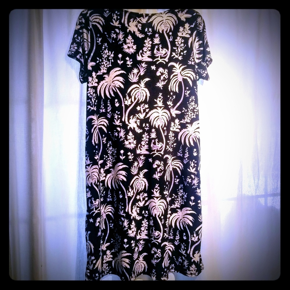 Palm tree knee-length Tshirt dress